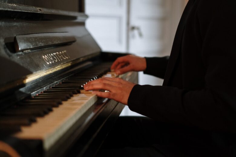 A pianist playing a tune