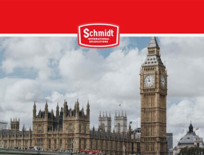 View of The Big Ben Schmidt International Relocations Logo