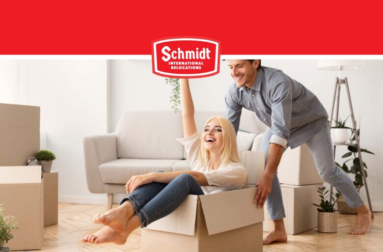 happy couple Schmidt International Relocations Logo