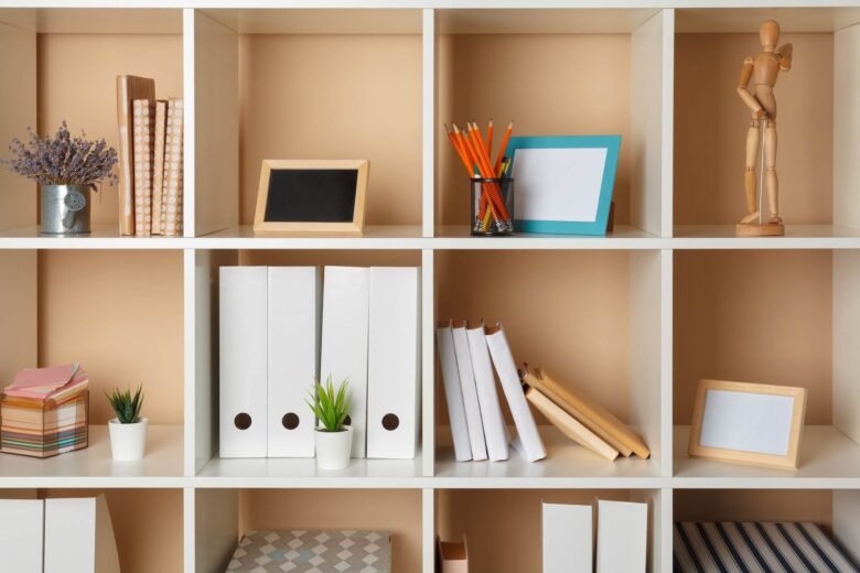 Shelves with files
