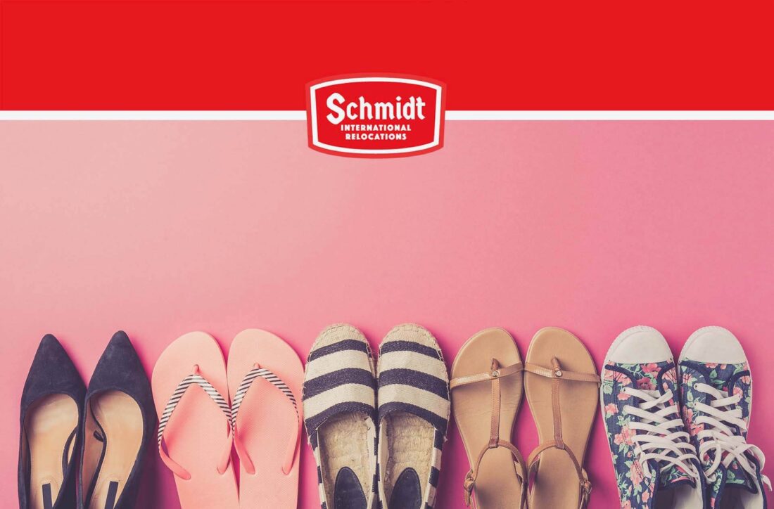 Different types of shoes Schmidt International Relocations logo