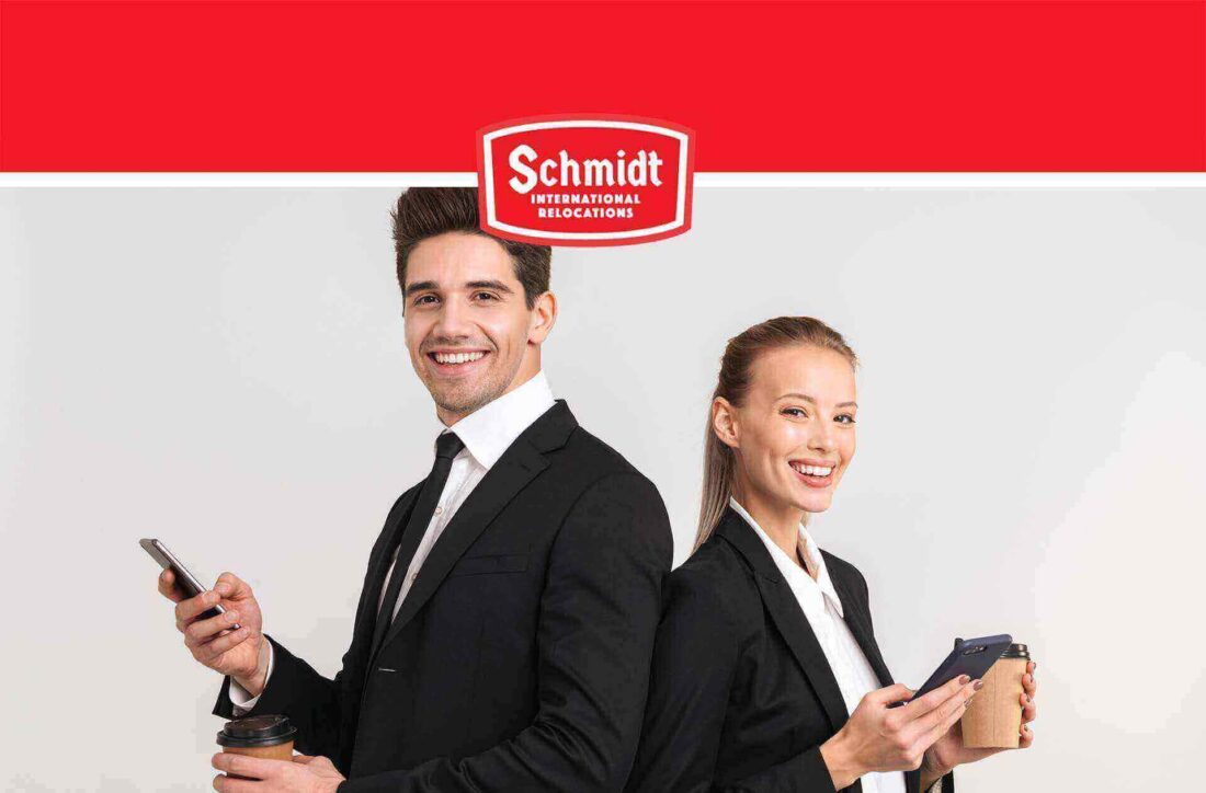 business couple Schmidt International Relocations Logo