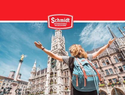 a college student in Europe Schmidt International Relocations Logo