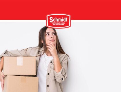 Girl thinking Schmidt International Relocations Logo
