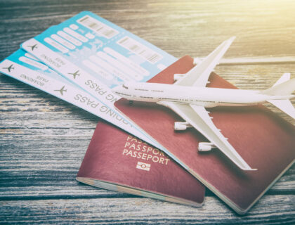 A small plane and passports