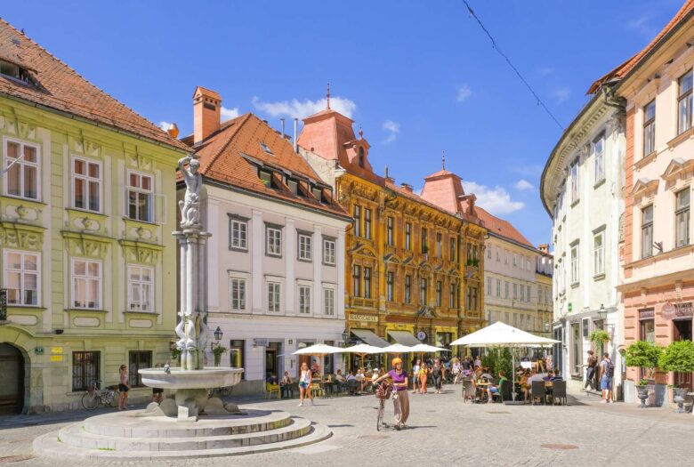 A square in Ljubljana, Slovenia