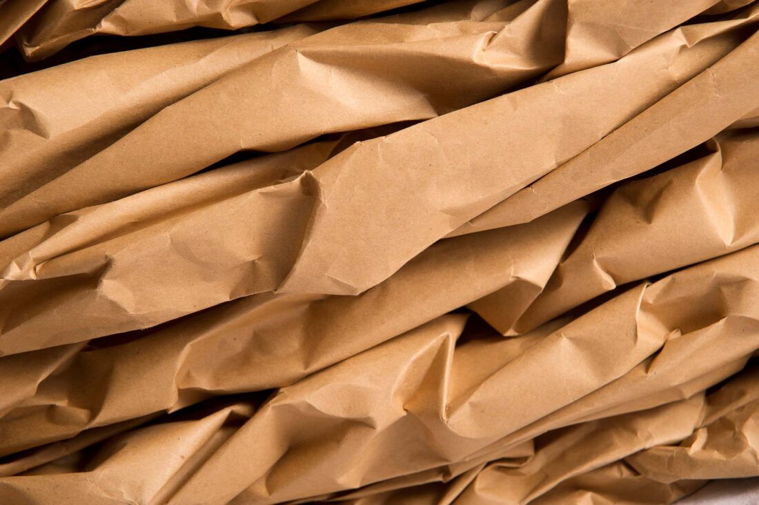 A close-up of brown packing paper.