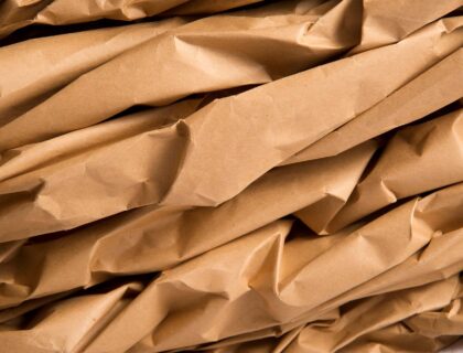 A close-up of brown packing paper.